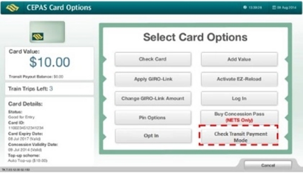 Select “Check Transit Payment Mode”