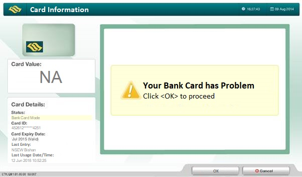 Your Bank Card has Problem