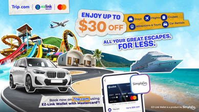 <p><strong>ENJOY UP TO $30 OFF</strong> -&nbsp;Book your flights, hotels, and activities via trip.com!&nbsp;Promo codes are available while stocks last.</p>