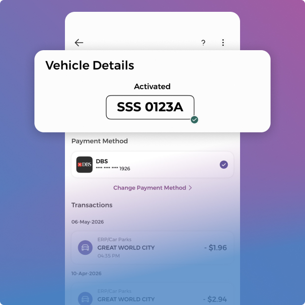 Register up to 3 vehicles